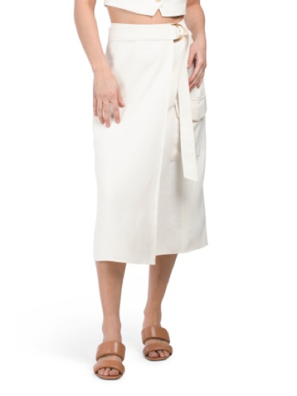 House of Harlow 1960 Satin Cargo Wrap Midi Skirt Size XS